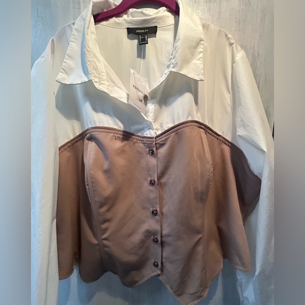 NWT Cappuccino 2025 plus 4x top NEW shirt 21 blouse white 4xl corset